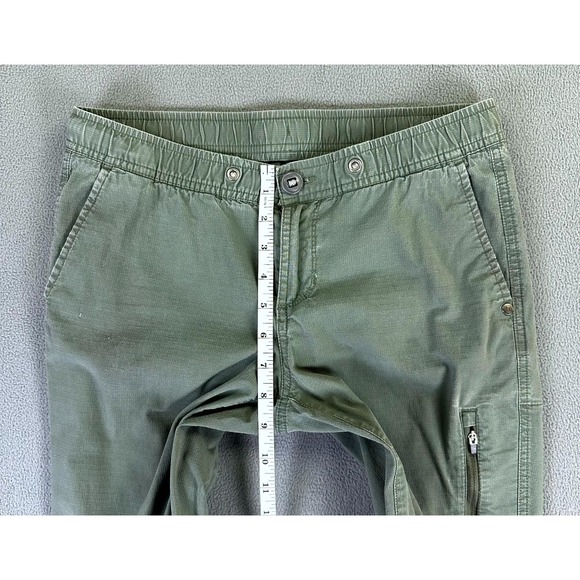 Vuori Pants Womens Medium Army Green DuraTerra Ripstop Organic Cotton Crop - Picture 8 of 8